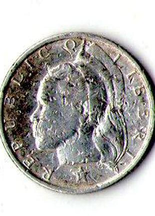 Либерия 10 центов, 1961 год серебро №1132