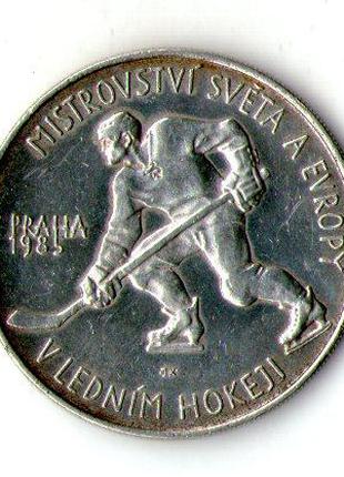 Чехословакия 100 крон, 1985год серебро Чемпионат Мира и Европы...