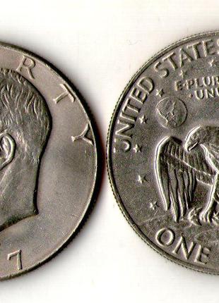 Монета США 1 доллар 1977 года лунный Эйзенхауэр