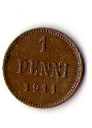 Росія монети для Фінляндії 1 пенні 1911 рік Микола II No236