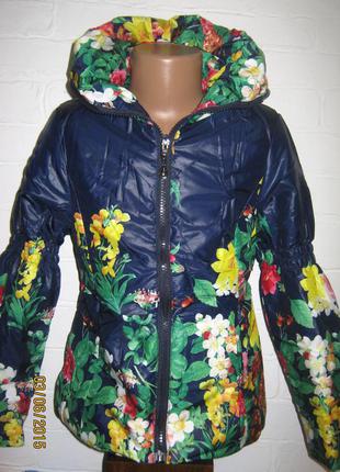Куртка для девочки весна осень цветы