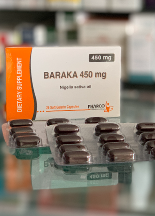 Baraka 450 mg Барака Масло чорного кмину в капсулах 24 кап Єгипет
