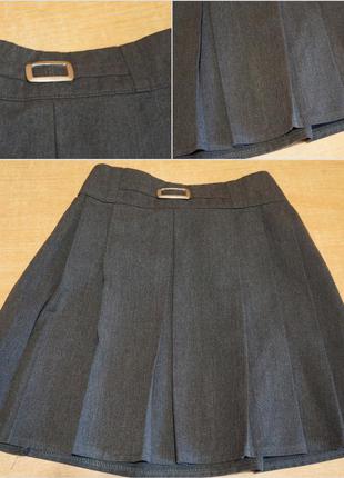 M&s юбка в складочку 9-10 лет классическая школьная спідниця  ...