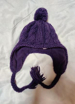 Зимняя шапка, шапочка с бубоном на завязках dopodopo