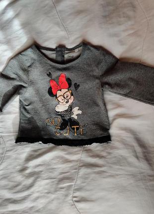 Кофта, кофточка, реглан, свитшот minni mouse disney