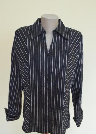 Класна брендовий блуза-сорочка з котону,чорного кольору в смужку