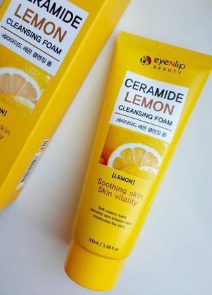 Eyenlip ceramide lemon cleansing foam пенка для умывания с экс...
