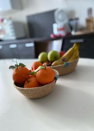 Комплект кошиків із джута, корзинка для фруктов, веревочная посуд