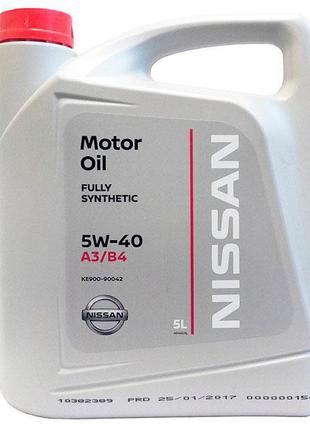 Масло оригінальне NISSAN MOTOR OIL 5W-40 A3/B4/ 5л/ KE900-90042