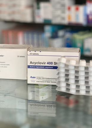 Acyclovir Ацикловір 400 мг Герпес Лишай 35 табл Єгипет