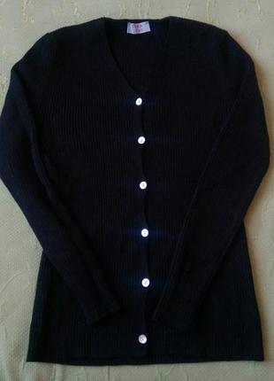 Кардиган вовняної італія теплий светр чорний на гудзиках
