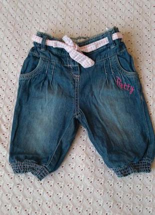 Бриджи для девочки 9-18 месяцев летние шорты бріджі джинсові