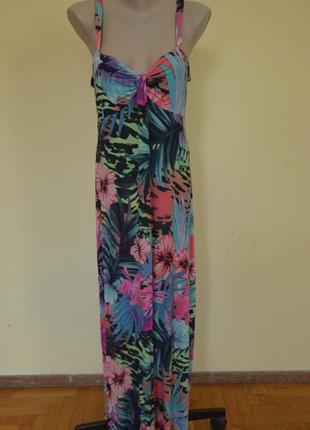 Шикарное фирменное длинное платье из вискозы