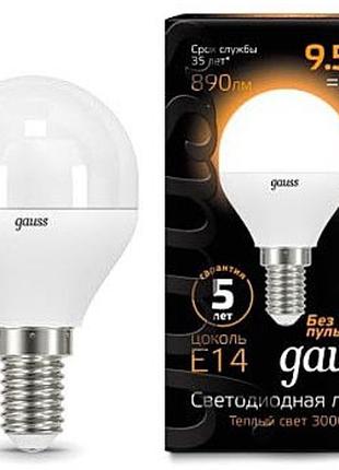Светодиодная лампа GAUSS Black G45 9.5 Вт 3000K E14 150-265 В