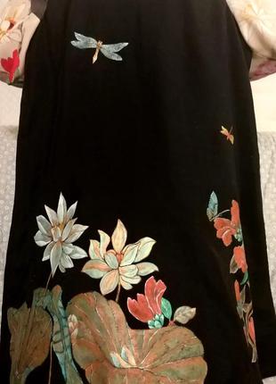 Детское шёлковое платье с ручной росписью
