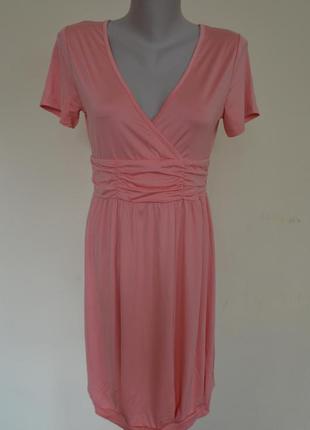 Супер красивое трикотажное платье розового цвета котон 62 %