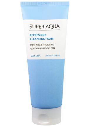 Missha, Super Aqua Ultra Hyalon, очищающая пенка, 200 мл