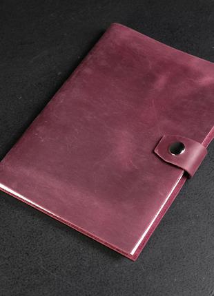 Блокнот в кожаной обложке формата А5 Винтажная кожа цвет Бордо