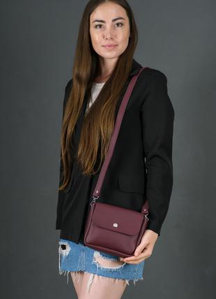 Женская кожаная сумка "Макарун мини", кожа Grand, цвет Бордо