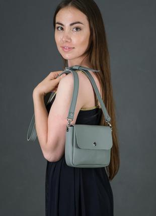 Женская кожаная сумка "Макарун мини", кожа Grand, цвет Серый