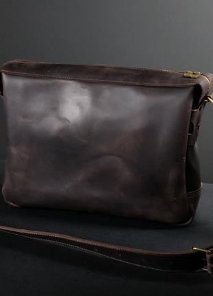Мужская сумка " Модель №51" Винтажная кожа цвет Шоколад