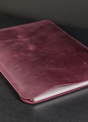 Чехол для MacBook Дизайн №1 Винтажная кожа цвет Бордо