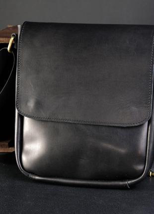 Кожаная мужская сумка Брюс, натуральная кожа итальянский Краст...