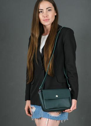 Женская кожаная сумка "Макарун XL", кожа Grand, цвет Зеленый