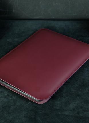 Чехол для MacBook, Дизайн №1 Кожа Grand, цвет бордо