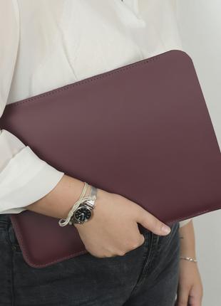 Чехол для MacBook, натуральная кожа Grand, цвет Бордо