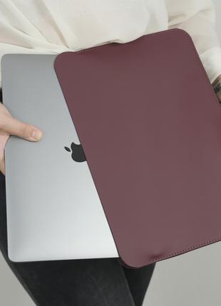 Чехол для MacBook, натуральная кожа Grand, цвет Бордо