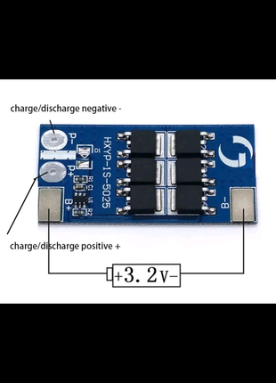 Защитная плата для литиевых и фосфатных батарей 1S 25А