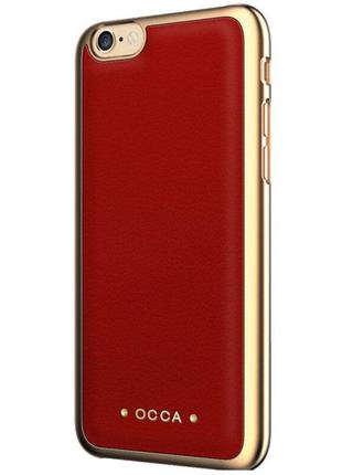 Кожанный чехол накладка Occa Absolute for iPhone 6/6S, Red