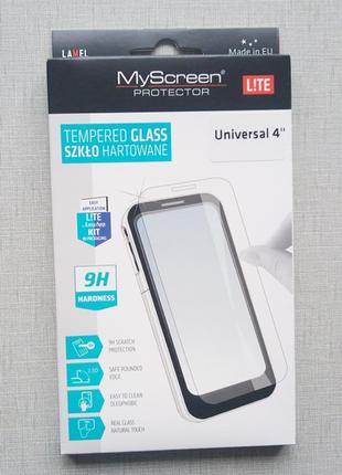 Защитное стекло универсальное MyScreen 4" Tempered Glass