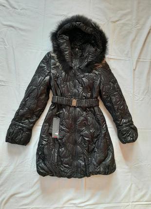 Пальто, плащ, куртка, зима, чорне, стеганное, з капюшоном, цікаве