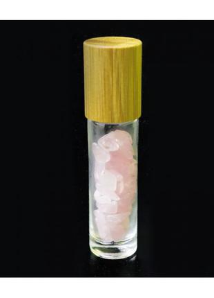 Аромароллер парфюмерный с камнями Розовый Кварц (10 мл)