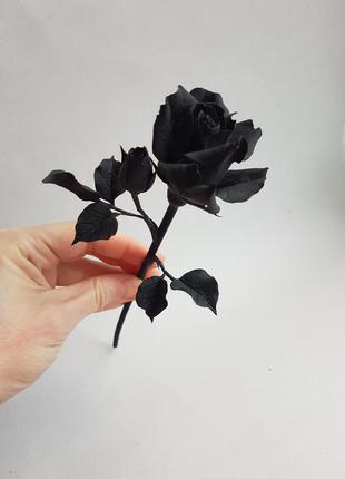 Черная роза для аромадиффузора на ротанговой палочке