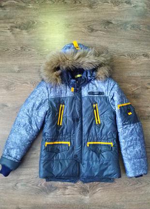 Теплая зимняя куртка для мальчика 10-12 лет