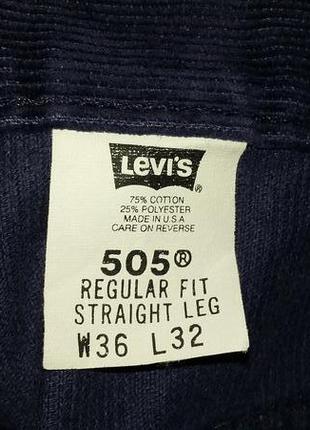 Levi's 505 made in usa.(вельвет )