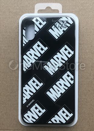 Чехол Marvel Logo для iPhone X (чёрный/black)
