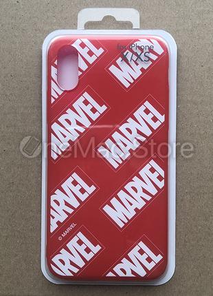 Чехол Marvel Logo для iPhone XS (красный/red)