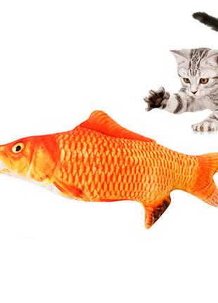 Мягкая игрушка рыба Красный карп 21см для кошек кота с кошачье...
