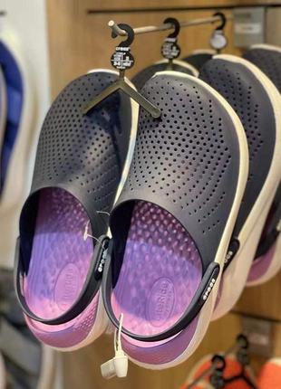 Сабо крокс лайтрайд клог  crocs literide clog navy/orchid