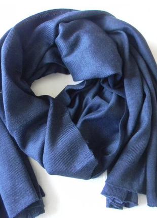 Синий палантин шарф 100% акрил 175 х 62