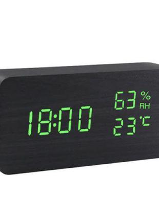 Настольные электронные часы от сети+батарейка, дата, температу...