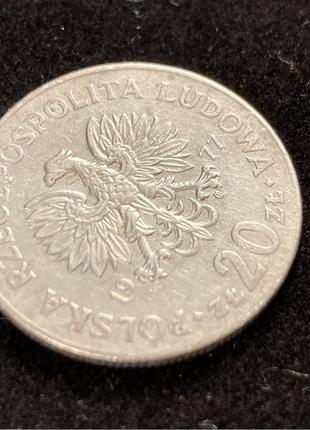 Монети: 20 злотих 1977, 2 франки 1989
