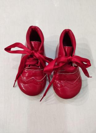 Kelsi красные лаковые демисезонные ботинки, 14 см стелька