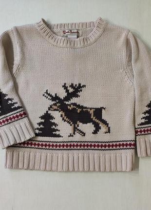 Тёплый свитер с оленем на возраст 5 лет