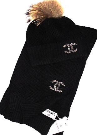 Набор шапка шарф Chanel (Шанель) в 5-ти цветах.