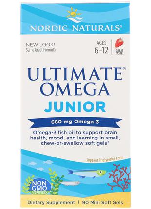 Nordic Naturals, Ultimate Omega, Junior, 680 мг, 90 шт Омега
